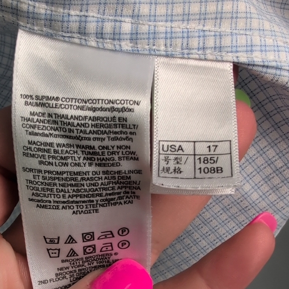 Brooks Brothers Blue Casual Button Down Shirt Relaxed Fit - Picture 6 of 7